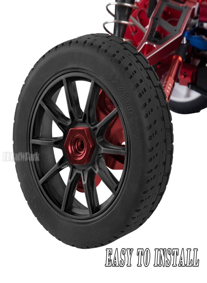 عجلات BRCatWPark RC للطرق السريعة، مناسبة لسيارات التحكم عن بعد Typhon 6s BLX بمقياس 1/8، وInfraction 6S BLX/Limitless بمقياس 1/7، وسيارات التحكم عن بعد المخصصة للانجراف والطرق الوعرة، وسيارات الرالي والشاحنات، 4 قطع من إطارات الطرق السريعة المطاطية عالية السرعة، لون أسود - Image 3